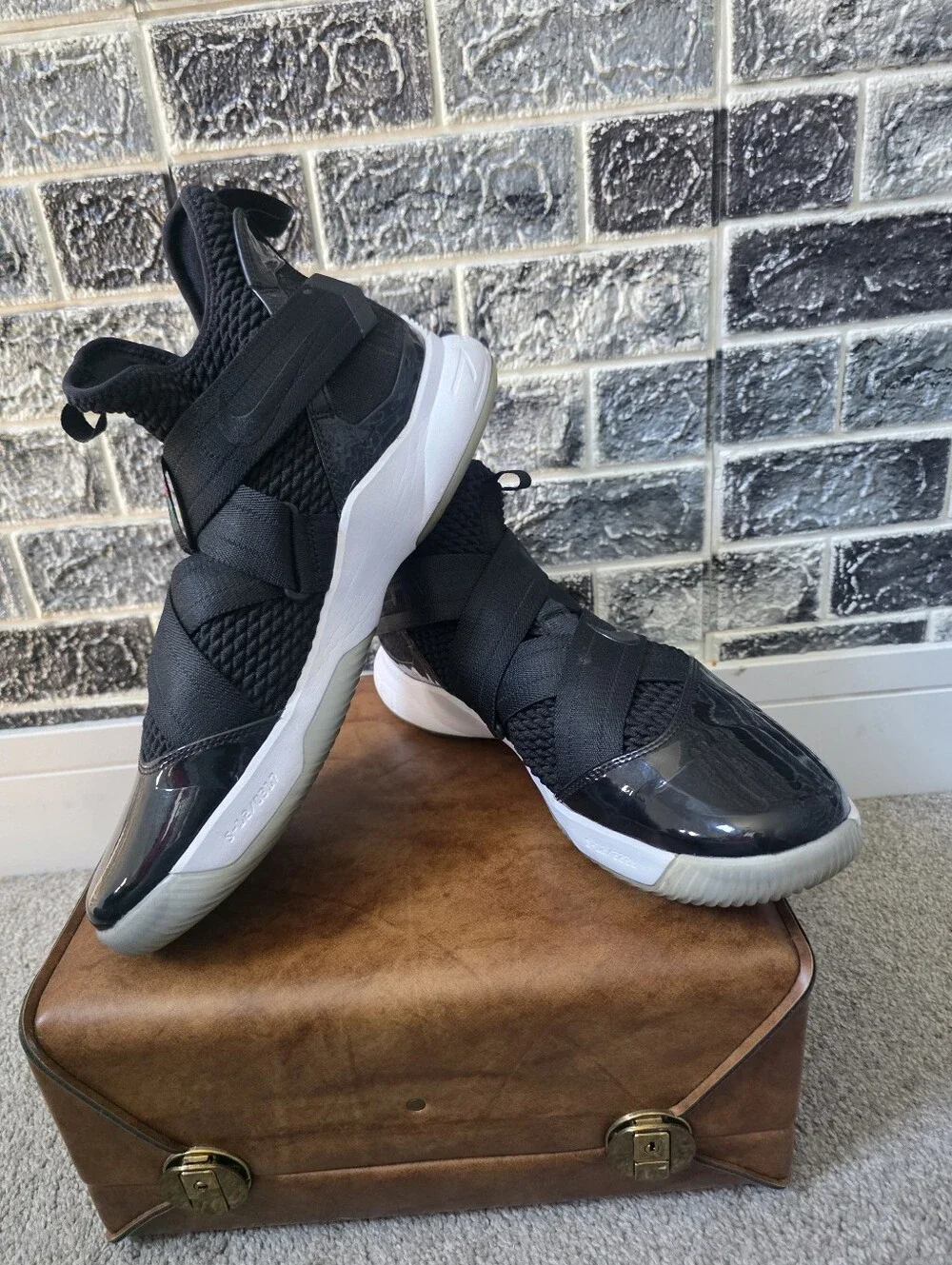 Nike LeBron Solid XII SFG Men's Black High-Top Athletic Sneakers Size 14